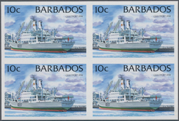 Barbados: 1994/1999. IMPERFORATE Block Of 4 (type I Without Year) For The 10c Value Of The Definitiv - Barbades (1966-...)