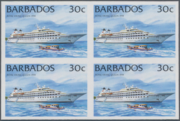 Barbados: 1994/1999. IMPERFORATE Block Of 4 (type I Without Year) For The 30c Value Of The Definitiv - Barbados (1966-...)