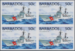 Barbados: 1994/1999. IMPERFORATE Block Of 4 (type I Without Year) For The 50c Value Of The Definitiv - Barbades (1966-...)