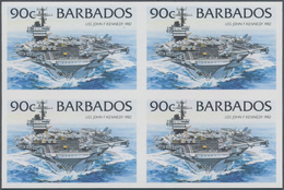 Barbados: 1994/1999. IMPERFORATE Block Of 4 (type I Without Year) For The 90c Value Of The Definitiv - Barbades (1966-...)