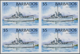 Barbados: 1994/1999. IMPERFORATE Block Of 4 (type I Without Year) For The $5 Value Of The Definitive - Barbades (1966-...)