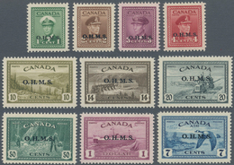 Canada - Dienstmarken: 1949/1950, KGVI Definitives With Black Opt. 'O.H.M.S.' Two Complete Sets Incl - Overprinted