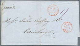Dänisch-Westindien: 1863, "ST. THOMAS PAID" Red Circle Postmark On Folded Letter Via London (red "Lo - Denmark (West Indies)