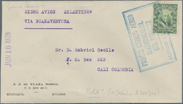 Ecuador: 1928, 10 C Green On Letter "Experimental Flight Atlantic29" From Guayaquil Via Buanaventura - Equateur