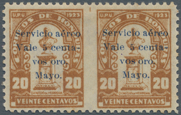 Honduras: 1930, 20 C. Brown With Airmail Surcharge 5 Cents., Horizontal Pair Imperfor. Between, Some - Honduras