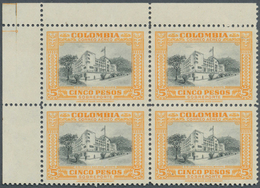 Kolumbien: 1951, Country Scenes 5p. Orange/grey Block/4 From Upper Left Corner WITHOUT Opt. And UNIS - Kolumbien