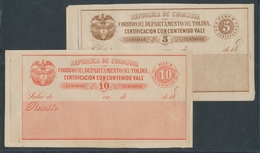 Kolumbien - Departamentos: Tolima: 1886, 5 And 10 Cents Coupon, Plus 1887-1893, Seven More Coupons I - Colombie