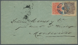 Paraguay: 1884, Two Letters Addressed To Montevideo, Uruguay, Bearing 1883 Fiscal Stamps Used As Pos - Paraguay