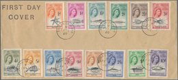 Tristan Da Cunha: 1960, ½ D To 10 Sh. Complete Set "Queen Elizabeth And Sea Animals" On First Day Co - Tristan Da Cunha