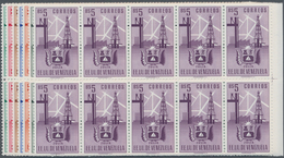 Venezuela: 1951, Coat Of Arms 'ZULIA‘ Normal Stamps Complete Set Of Seven In Blocks Of Ten From Righ - Venezuela