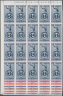 Venezuela: 1951, Coat Of Arms 'ANZOATEGUI‘ Normal Stamps Complete Set Of Seven In Blocks Of 20 From - Venezuela