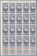 Venezuela: 1953, Coat Of Arms 'DELTA AMACURO‘ Airmail Stamps Complete Set Of Nine In Blocks Of 20 Fr - Venezuela