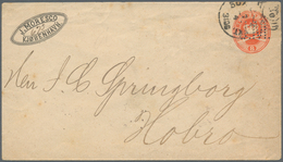 Dänemark - Ganzsachen: 1874, 8 Ore Coat Of Arms Stationery Envelope Perfinned "J.M.", Sender "J. MOR - Postal Stationery