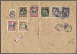 Finnland: 1917, R-letter From HELSINGFORS 10.1.17 Franked By I.a. Seven Values "war Aid" Russia Ex M - Cartas & Documentos