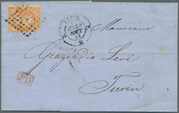 Frankreich: 1856, 40 C Orange Napoleon (corner Faults) Privately Perforated On Letter And 80 C Napol - Oblitérés
