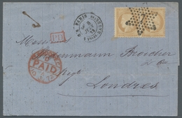 Frankreich: 1872, Pariser Sternstempel, Prachtlos Von Sechs Briefen Nach London Bzw. Nach Rom, Frank - Oblitérés