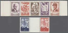 Frankreich: 1942 - 1943, Legion Tricolore In A Pair Of Gutter Dividers With Blind Print Of The Stamp - Gebraucht