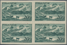 Frankreich: 1943, Definitives "Views", 20fr. Bluish Green, Imperforate Block Of Four, Mint Never Hin - Used Stamps