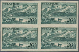 Frankreich: 1943, Definitives "Views", 20fr. Bluish Green, Imperforate Block Of Four, Mint Never Hin - Usados