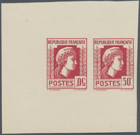 Frankreich: 1944, Definitives "Marianne", Not Issued, 50fr. Brownish Red, Imperforate Essay, Horizon - Usados