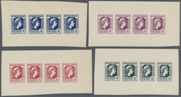 Frankreich: 1944, Definitives "Marianne", Not Issued, 70c., Group Of Four Imperforate Panes Of Four - Used Stamps