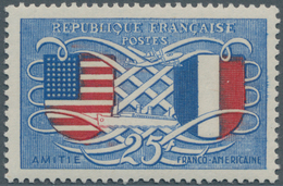 Frankreich: 1949, French-American Friendship 25 Fr. Blue/red As Official Colour Test In Letterpress - Oblitérés