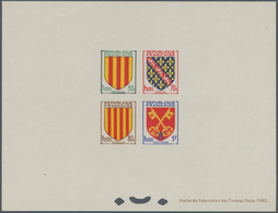 Frankreich: 1955, Provincial Coat Of Arms 50 C - 1 Fr Complete Series As EPREUVES COLLECTIVE In Orig - Gebraucht