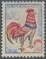 Frankreich: 1962, 0.25 Fr. Gallic Cock, Printed On Chemically Treated Stamp Paper Which Lights Up Un - Gebraucht