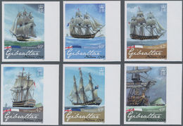 Gibraltar: 2008. Complete Set "250. Birth Anniversary Of Lord Horatio Nelson" (6 Values) In IMPERFOR - Gibilterra