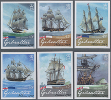 Gibraltar: 2008. Complete Set (6 Values) "250th Birthday Of Lord Horatio Nelson" In IMPERFORATE Sing - Gibilterra