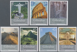 Gibraltar: 2008. Complete Set (7 Values) "The New Seven Wonders Of The World" In IMPERFORATE Single - Gibraltar