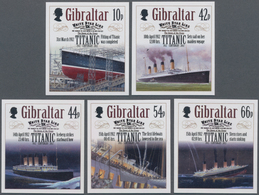 Gibraltar: 2012. Complete Set (5 Values) "100th Anniversary Of The Sinking Of The TITANIC" In IMPERF - Gibraltar