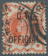 Großbritannien - Dienstmarken: 1896 - 1902; "O.W. Official" 4 Werte Incl. Der Sehr Seltenen 10 D. Ka - Officials