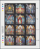 Großbritannien - Guernsey: 1993, 12 Values "Glass Painting Christmas" As Completely Imperforated Min - Guernsey