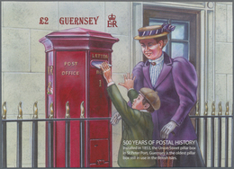 Großbritannien - Guernsey: 2016. IMPERFORATE Souvenir Sheet For The Issue "500 Years Of British Post - Guernesey