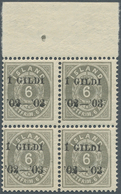 Island: 1902, Gildi Overprints, 6a. Grey, Perf. 12¾, BLACK Overprint, Top Marginal Block Of Four, Br - Other & Unclassified