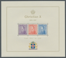 Island: 1937; König Christian X. -- Acht Postfrische Blöcke; Michelwert 560,-- €. - Sonstige & Ohne Zuordnung