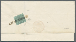 Italien - Altitalienische Staaten: Kirchenstaat: 1852, 1 Bajocco Green Tied By RARE Cursive Line CAS - Estados Pontificados