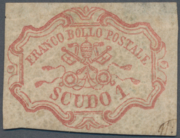 Italien - Altitalienische Staaten: Kirchenstaat: 1864. 1 Scudo Rose (rosa Carminio, Sassone 11, Cat - Kirchenstaaten