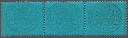 Italien - Altitalienische Staaten: Kirchenstaat: 1868: 5 Cents, Dark Blue, Horizontal Strip Of Three - Kirchenstaaten