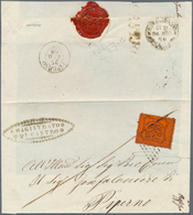 Italien - Altitalienische Staaten: Kirchenstaat: 1868, 10 C Black On Orange-vermilion, Tied By Grid - Estados Pontificados