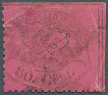 Italien - Altitalienische Staaten: Kirchenstaat: 1870, 80 Cents Black On Carmin Rose, Cancelled With - Kirchenstaaten