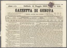 Italien - Altitalienische Staaten: Modena - Zeitungsstempelmarken: 1853, 9 C. Violett, Large B.G., ( - Modène