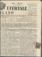 Italien - Altitalienische Staaten: Modena - Zeitungsstempelmarken: 1853: Newspaper "Gazzetta Ufficia - Modena