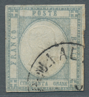 Italien - Altitalienische Staaten: Neapel: 1861, 50 Grana Grigio Perla, 50gr. Pearl Grey Fine Used, - Nápoles