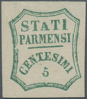 Italien - Altitalienische Staaten: Parma: 1859, Octagonal Shield 5 C Blue-green MINT NEVER HINGED OR - Parma