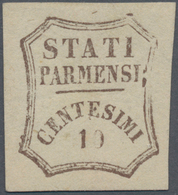 Italien - Altitalienische Staaten: Parma: 1859, 10 C Dark-brown Mint Never Hinged, Very Wide Margins - Parma