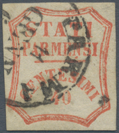 Italien - Altitalienische Staaten: Parma: 1859, Provisional Government, 40 Cents Vermilion, Cancelle - Parma