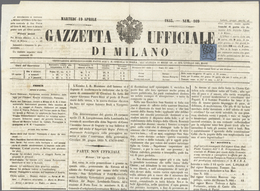 Italien - Altitalienische Staaten: Parma - Zeitungsstempelmarken: 1853, 9 C Black On Deep Blue, Good - Parma