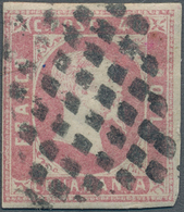 Italien - Altitalienische Staaten: Sardinien: 1851. 40 Centesimi Rose, Cancelled By Mute Sarde Rhomb - Sardaigne